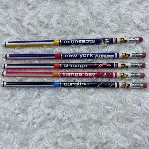 Vintage NFL Football Teams Collectible Unused Wooden Pencils set of 5 1990’s - Picture 1 of 7